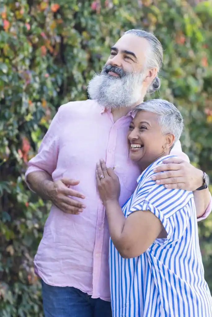 Happy senior couple, free from financial burden