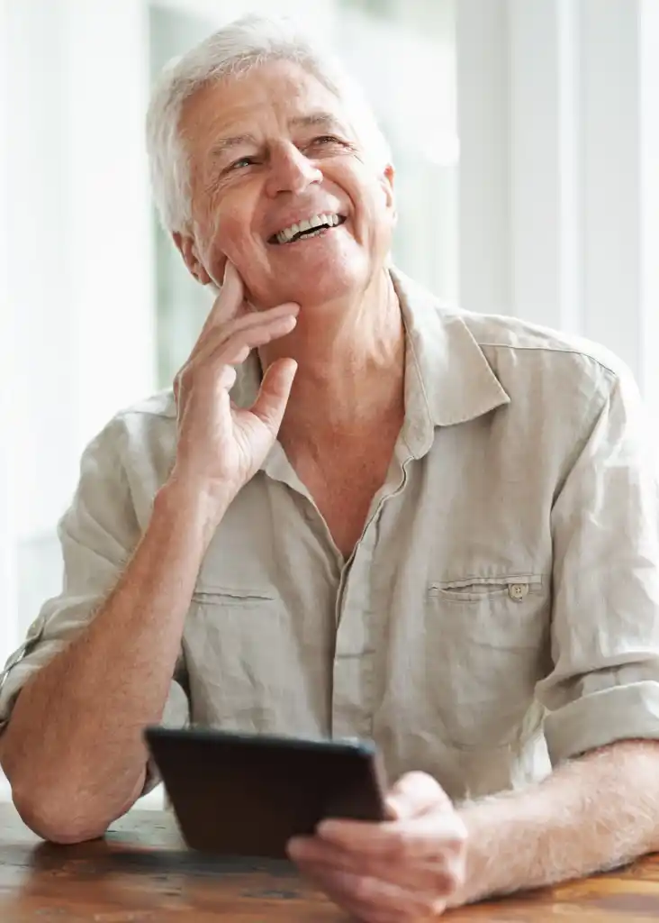 Retiree reviewing his options online